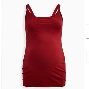 Torrid Maternity Nursing Breastfeeding Womens Large 12 Super Soft Red Cami Top